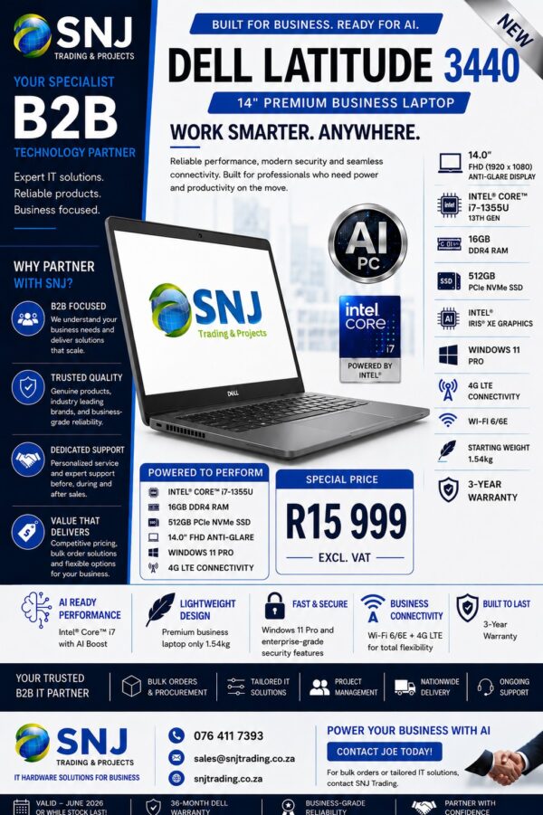 B2B 3440 Dell Latitude 3440 14-inch Core i7-1355U 16GB RAM 512GB SSD Win 11 Pro Laptop